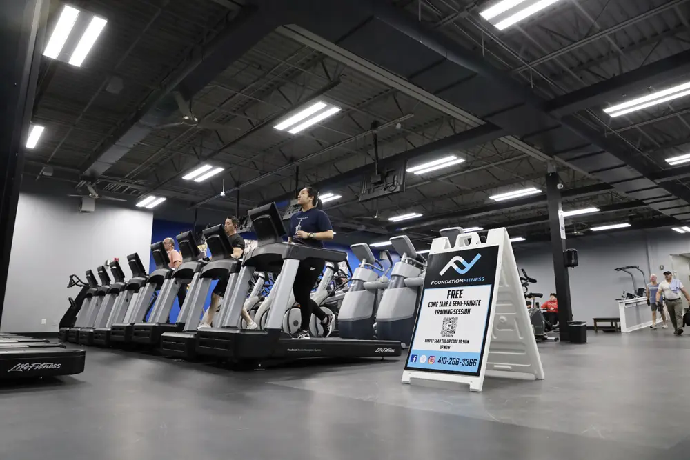 The cardio equipment floor at Foundation Fitness Annapolis